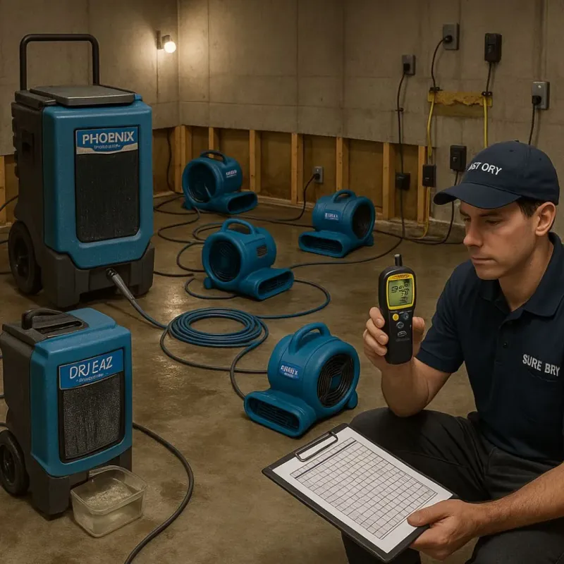 Structural Drying and Dehumidification process in Hoopers Creek, NC